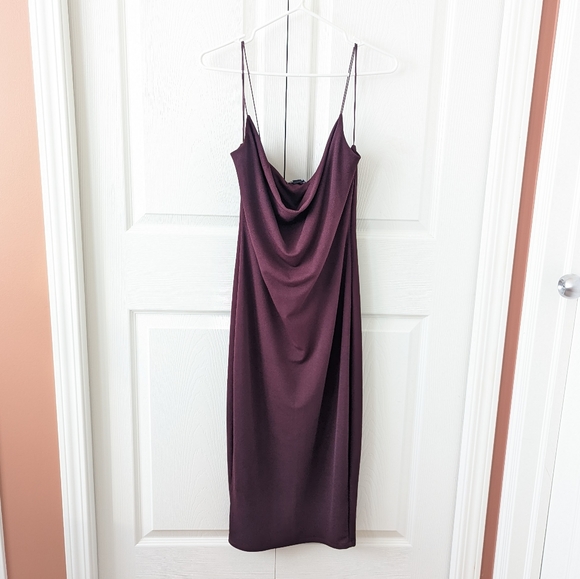 NWT Fashion Nova Cowl Neck Midi Dress - Picture 3 of 8